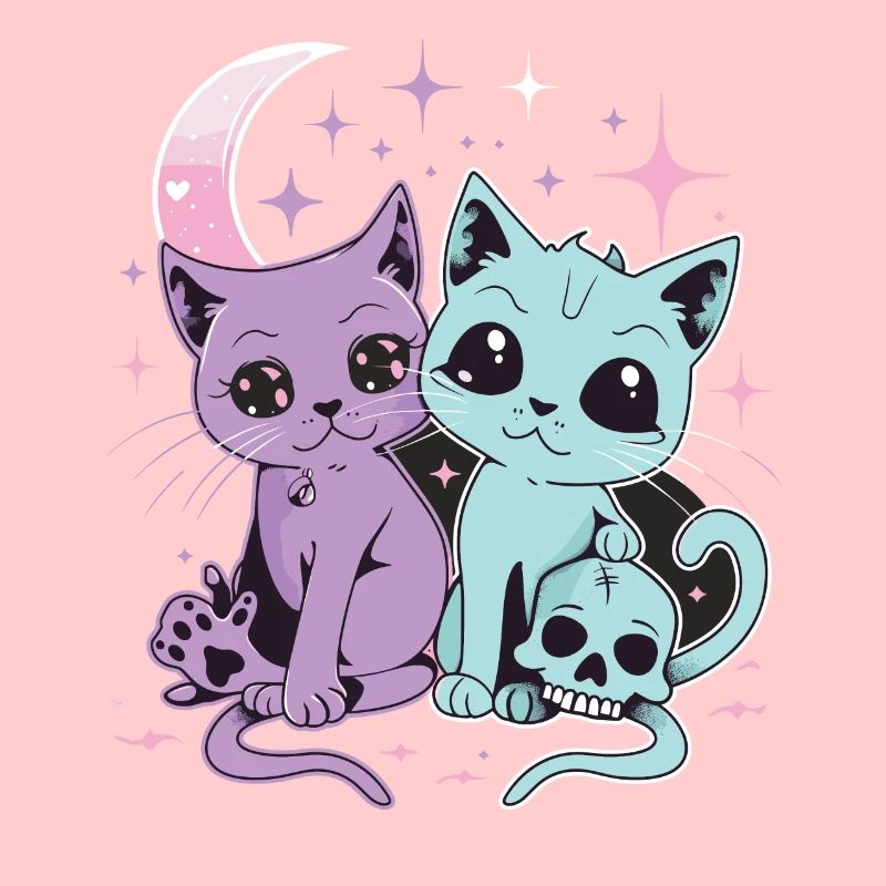 Kawaii Cat Pastel Goth Devilish