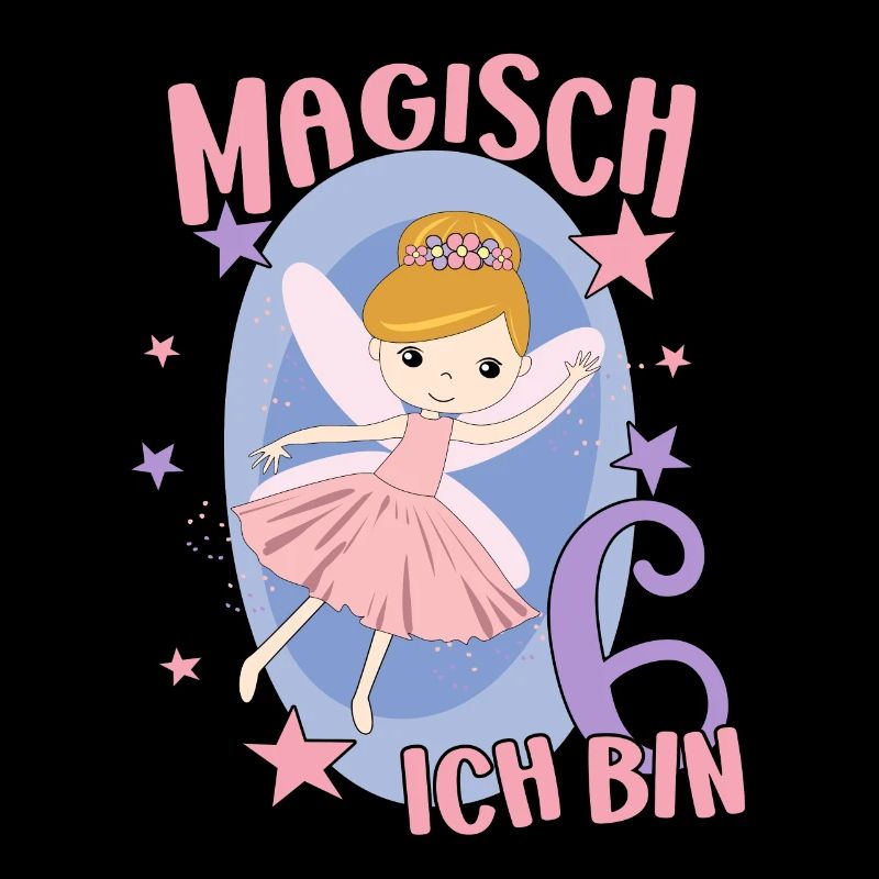 6 Jahre Mädchen 6. Geburtstag Fee Geburtstagsshirt