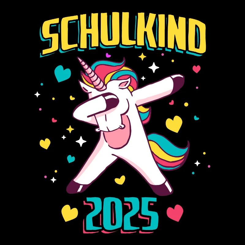 Schulkind 2025 Einhorn Einschulung