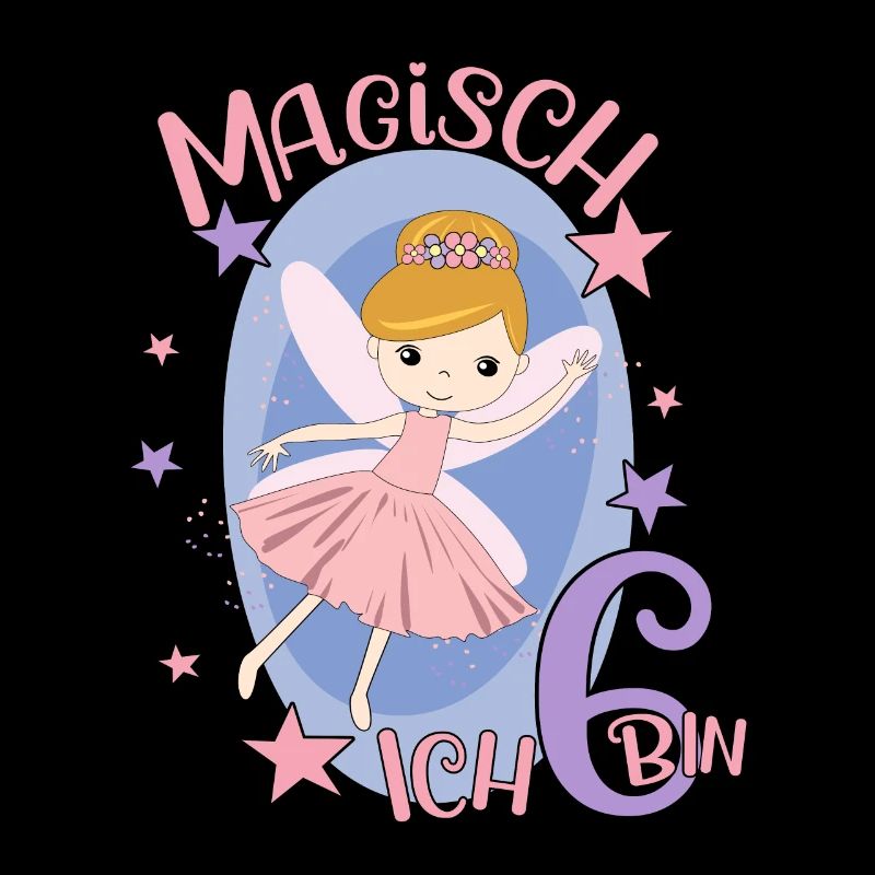 6 Jahre Mädchen 6. Geburtstag Fee Geburtstagsshirt