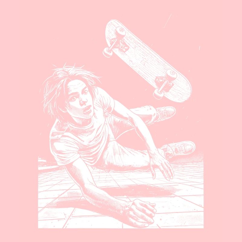 Conception de la chemise : Skateboard Fall bourré d’action