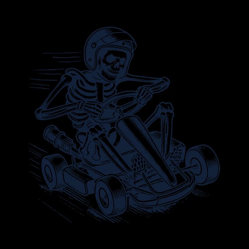 Course de skeleton go-kart drôle de coureur