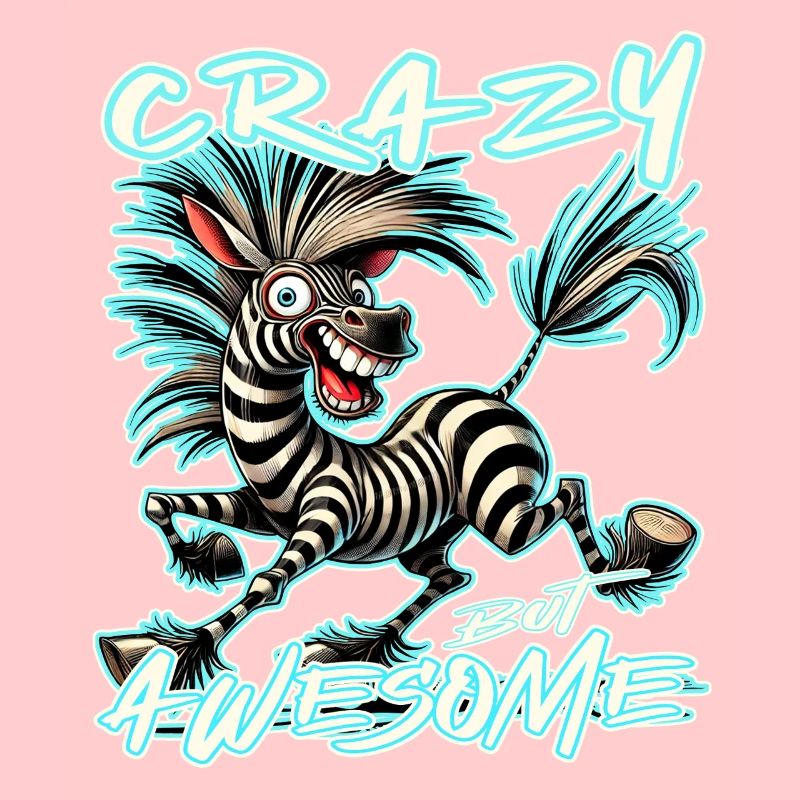 Crazy but Awesome Zebra Comic Stil