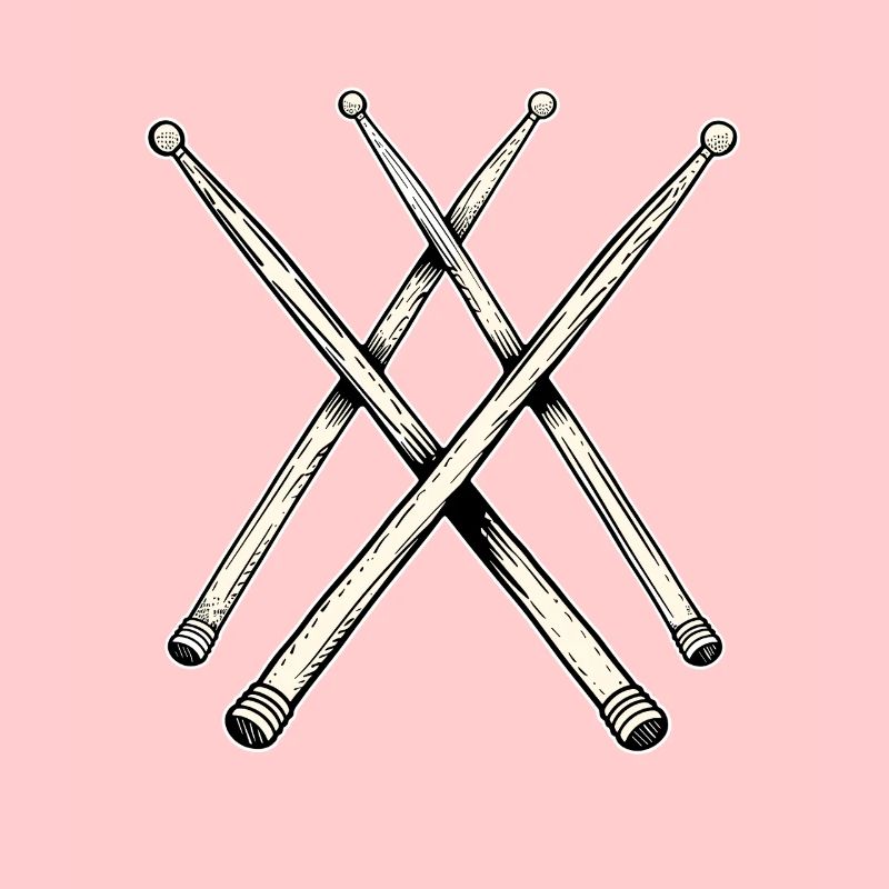 Drumsticks Line Art