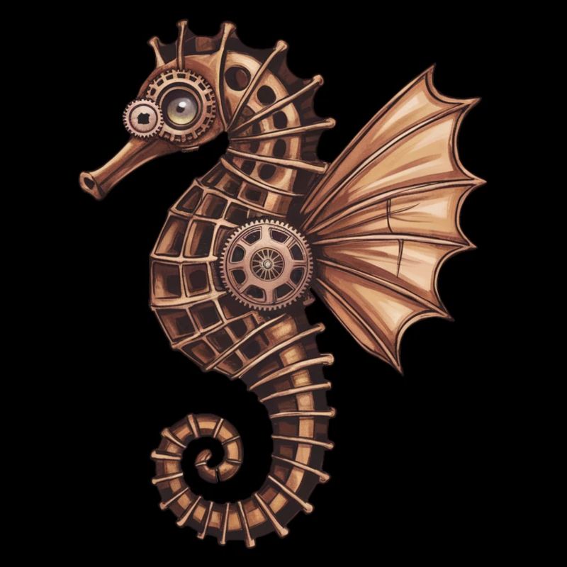 Design complexe d’hippocampe Steampunk