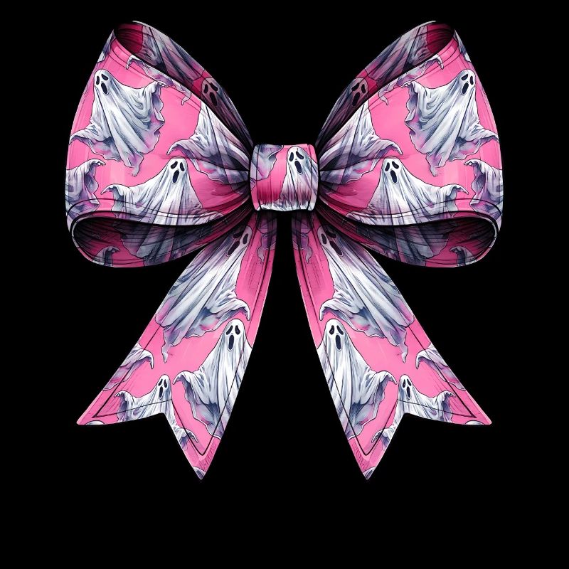 Coquettish Bow Ghost Pattern Spooky Halloween