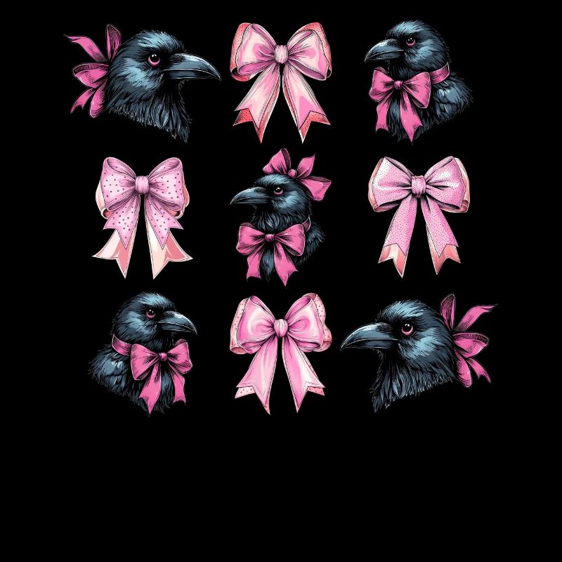 Coquette Bogen Rabe Krähe Vogel Mädchen Mama rosa
