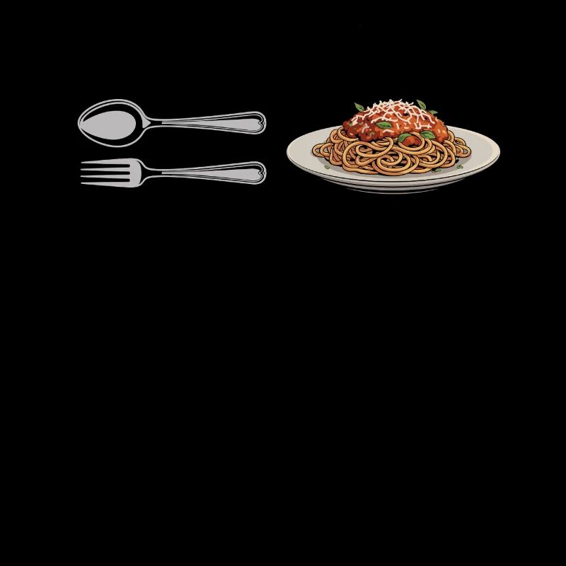 Spaghetti Bolognese Pinsel Farbe Leinwand Pasta