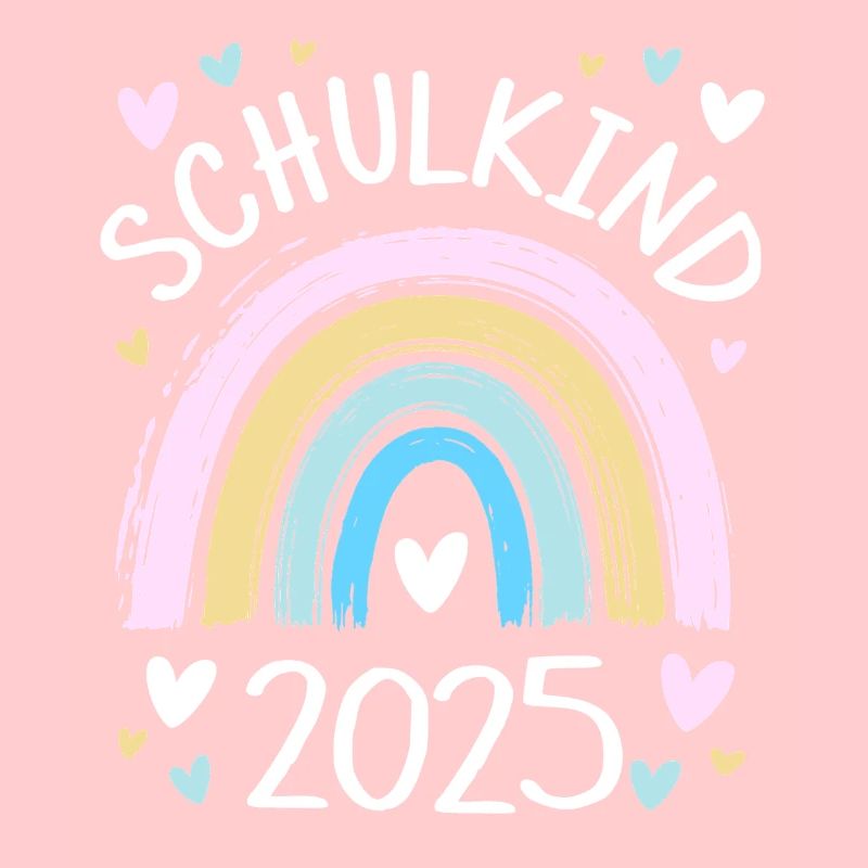 Schulkind 2025 Regenbogen Mädchen Einschulung 2025