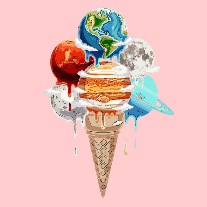 Planeten Eiscreme Kosmische Einskugel