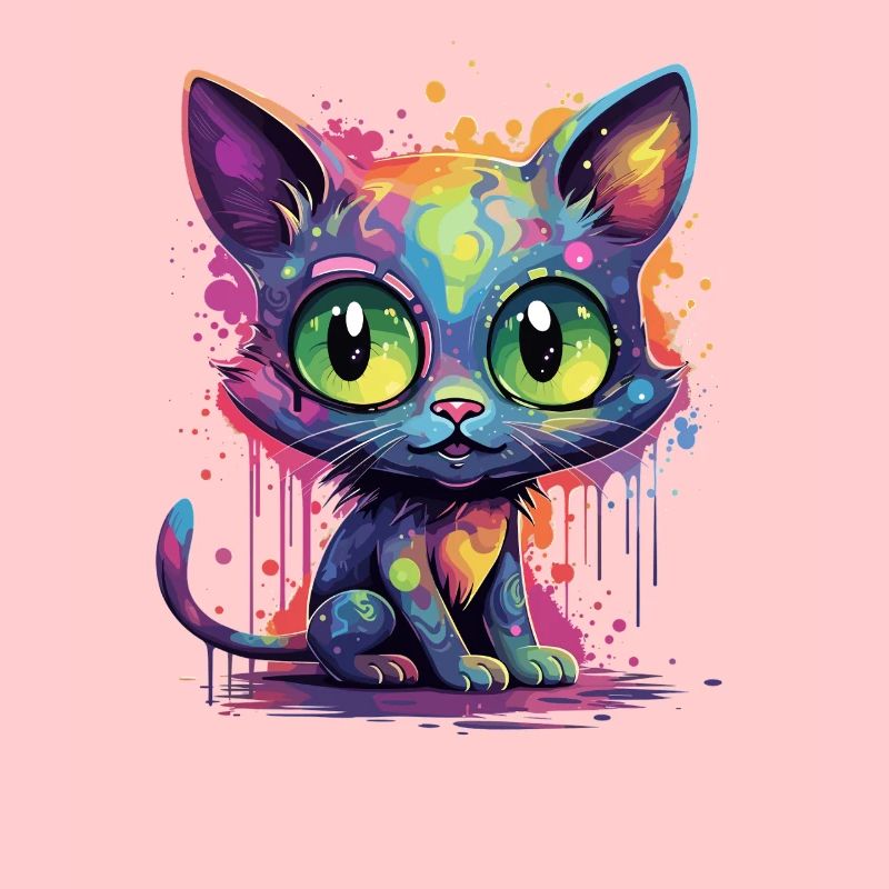 Bunte Neon Katze