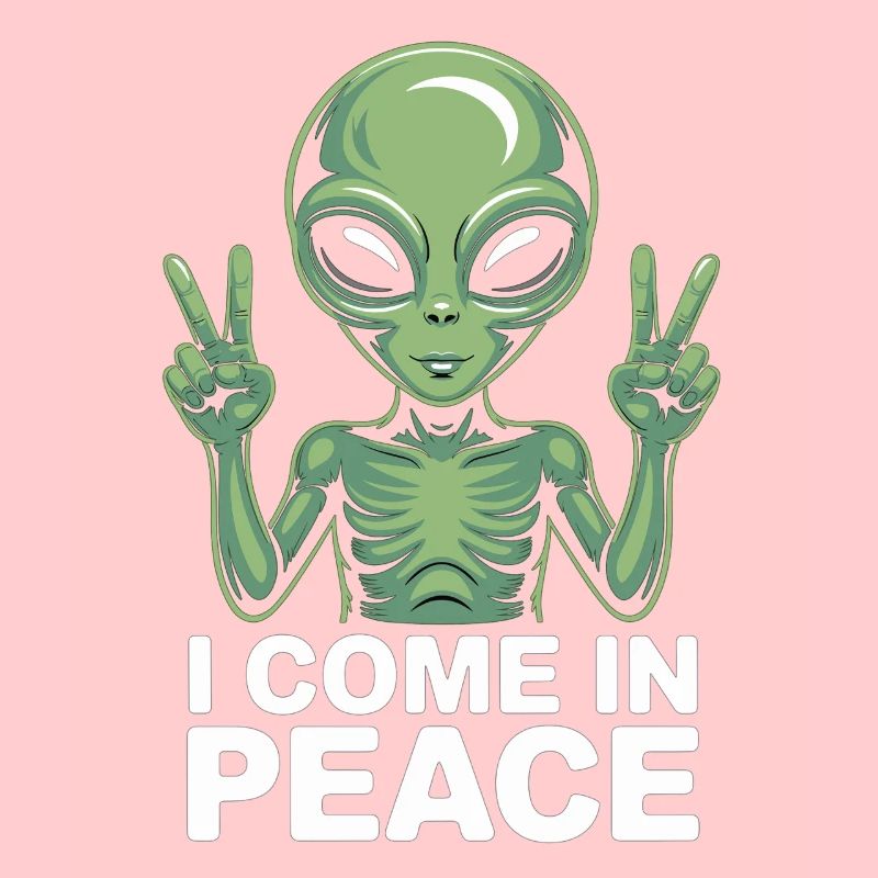 Alien mit Friedenszeichen