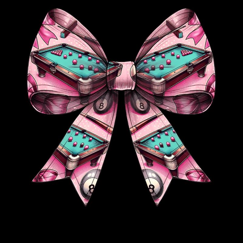 Coquette Bow Billard Pool Tisch Queue Kugeln
