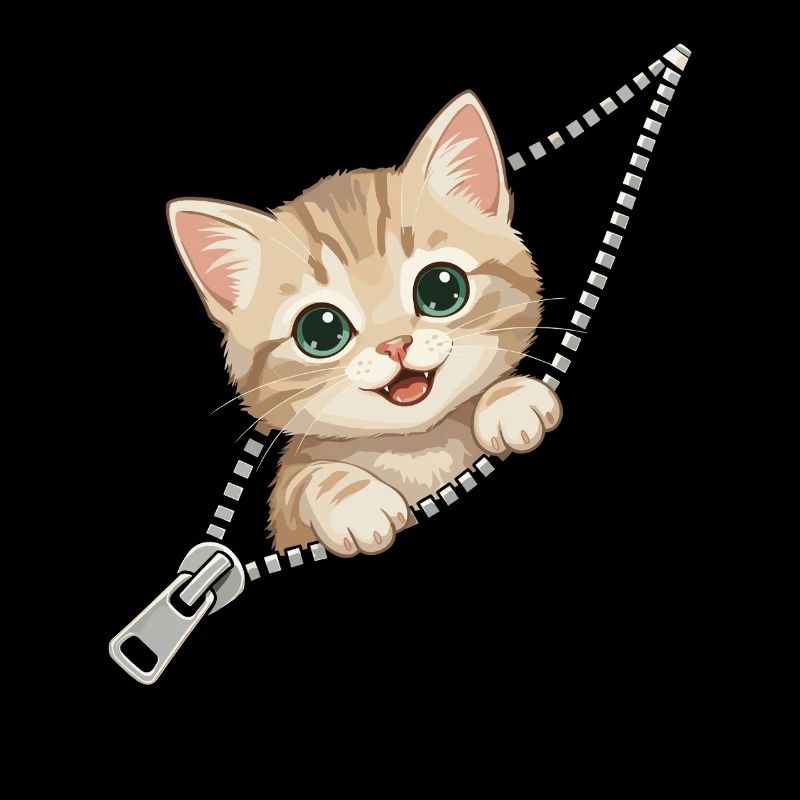 Chat, Costume, Chaton mignon, Fermeture éclair