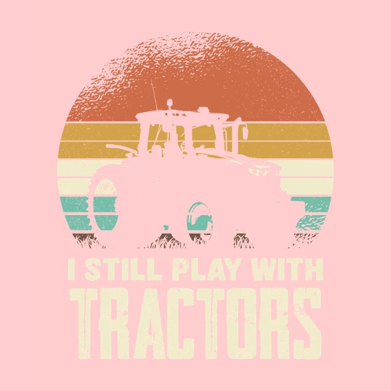 Retro Traktor Silhouette mit Schrift