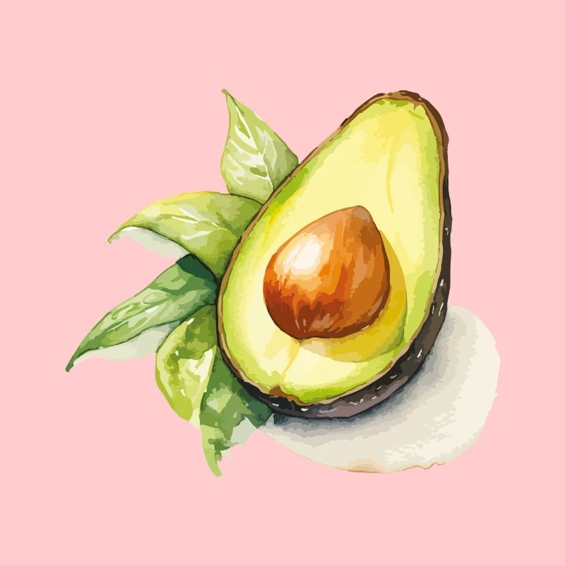 Wasserfarbene Avocado Illustration
