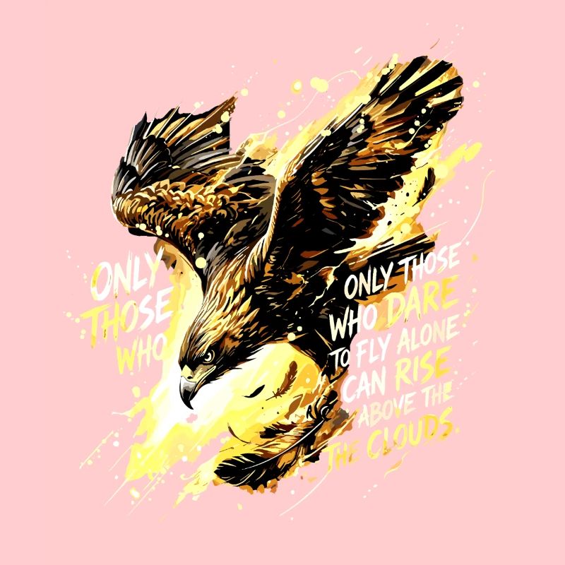 Fly Alone Eagle Quote Art
