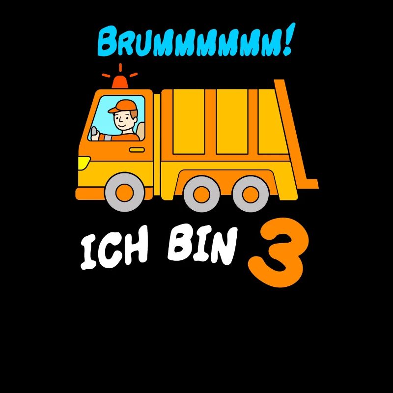 Ich bin 3 Müllauto Müllmann 3. Geburtstag Kinder