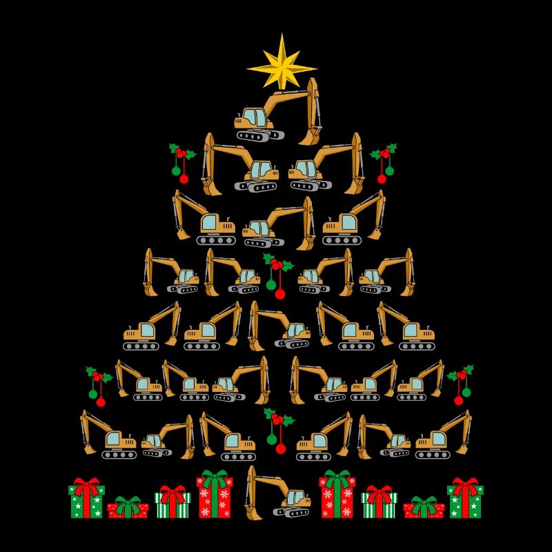 Weihnachtsbaum Bagger Bau Baggerfahrer Weihnachten