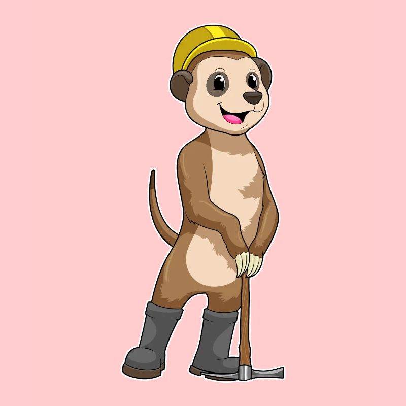 Les suricates comme mineurs avec des pioches