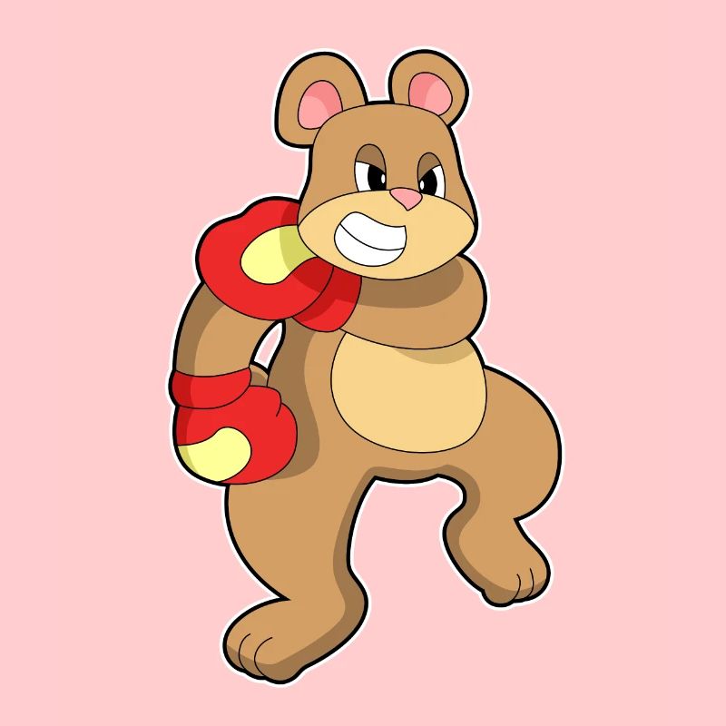 Boxe d’ours avec des gants de boxe