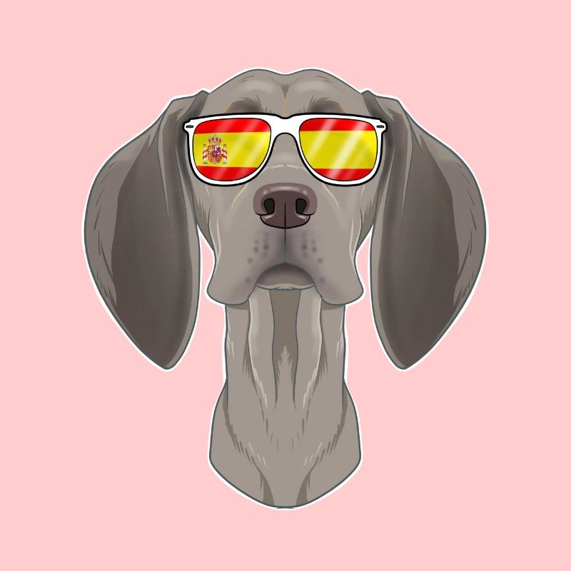 Weimaraner I Espagne Lunettes de soleil I Drapeau espagnol