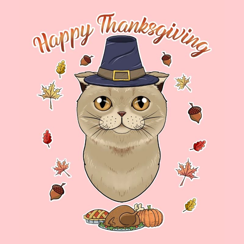Scottish Fold Cat Lover I Joyeux Thanksgiving