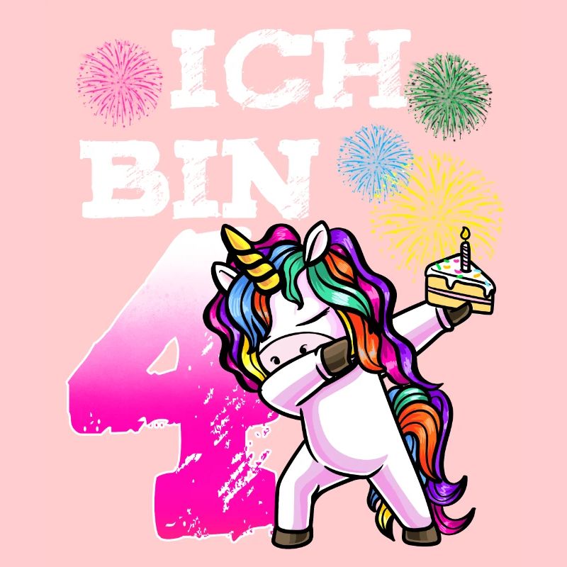 Vierter Geburtstag Mädchen 4 Jahre Einhorn