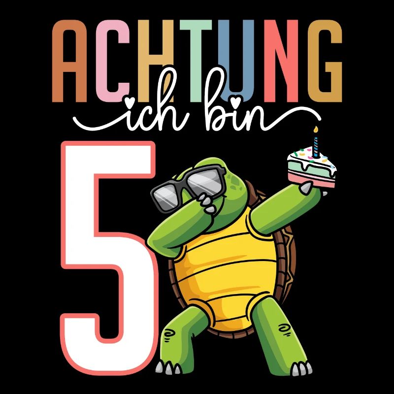 5. Geburtstag Junge Mädchen 5 Jahre Schildkröte