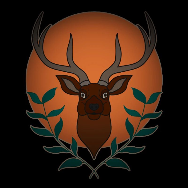 Rothirsch Geweih mit Hirschgeweih