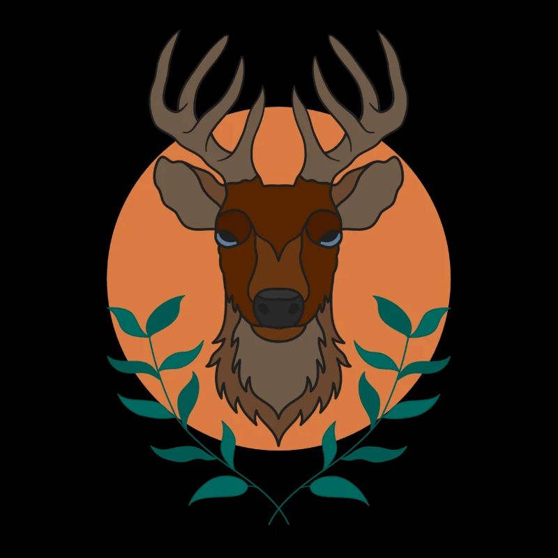 Rothirsch Geweih mit Hirschgeweih