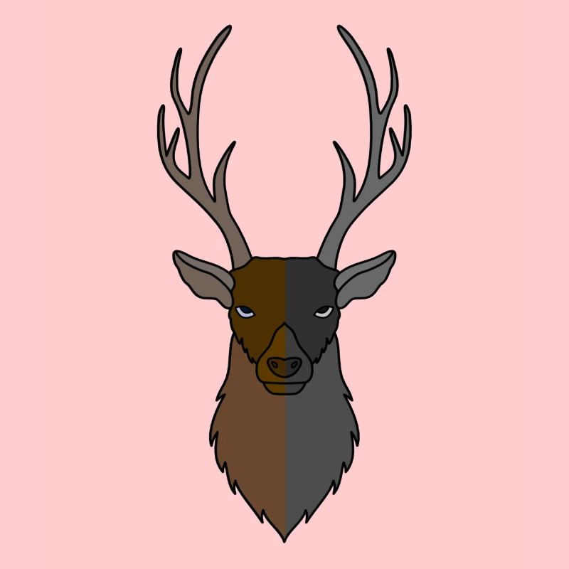 Rothirsch Geweih mit Hirschgeweih