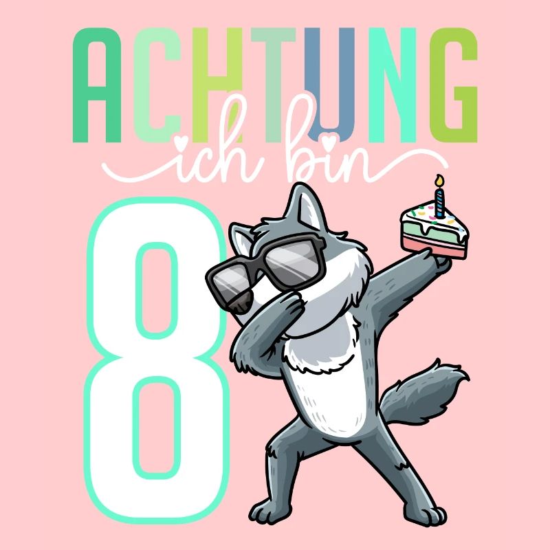 Zum 8. Geburtstag 8 Jahre Wolf Junge Mädchen