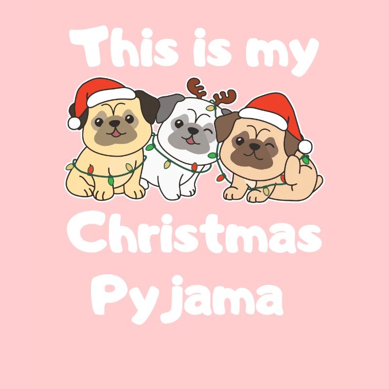 Mops Hunde Weihnachts Schlafanzug