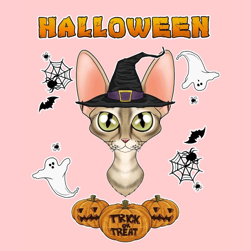 Devon Rex Cat Lover I Happy Halloween