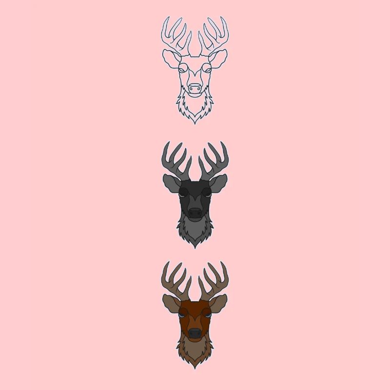 Rothirsch Geweih mit Hirschgeweih