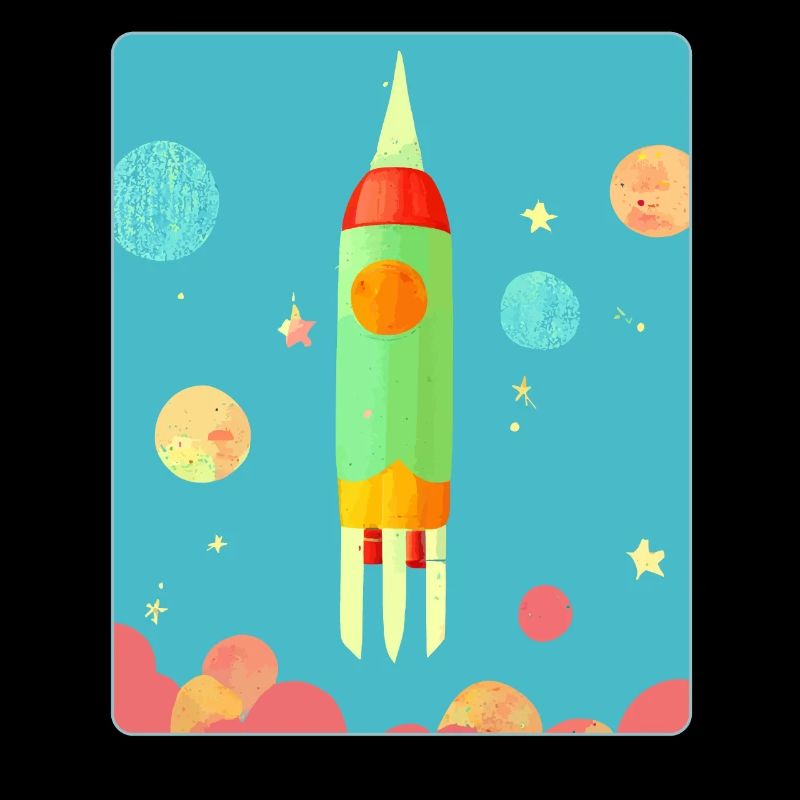 Rocket Children Space Planets Stars Vaisseau spatial