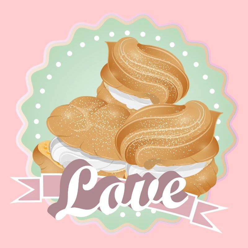 Illustration de trois choux à la crème fourrés