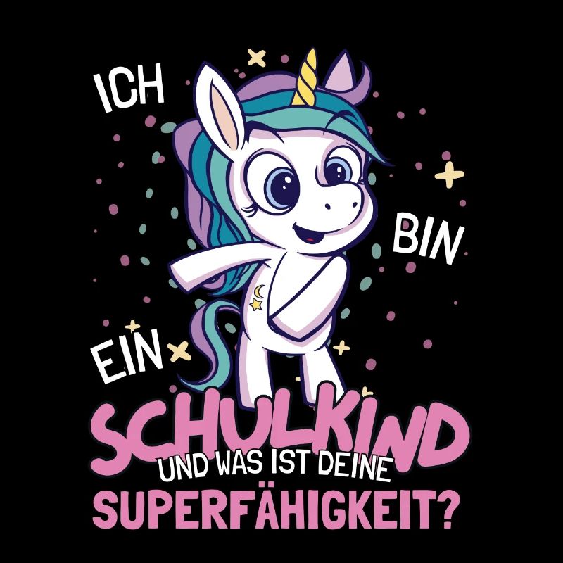 Schulkind Einschulung Mädchen Schulanfang Einhorn
