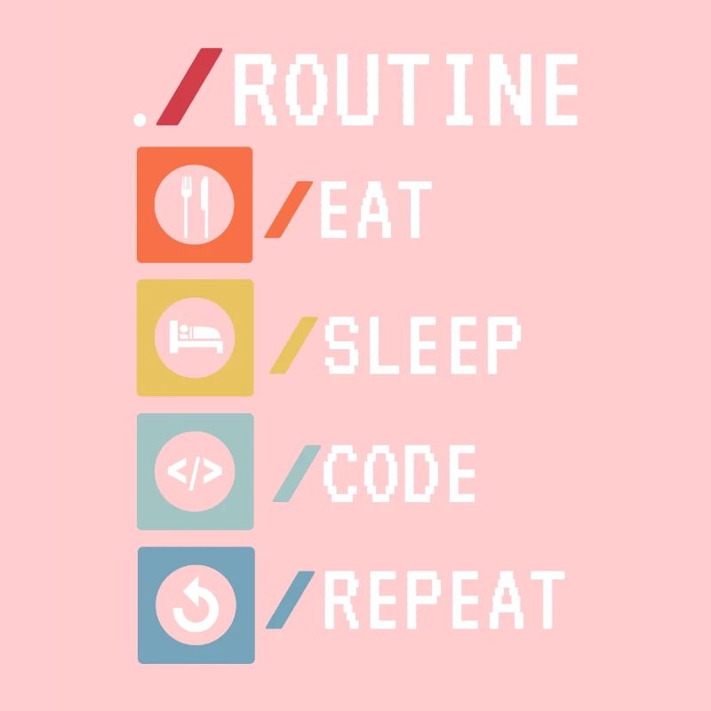 Routine Eat Sleep Code Repeat Developer Coder