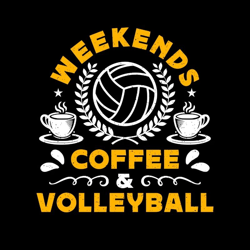 Ensemble de café et de volley-ball de beach-volleyball Week-ends