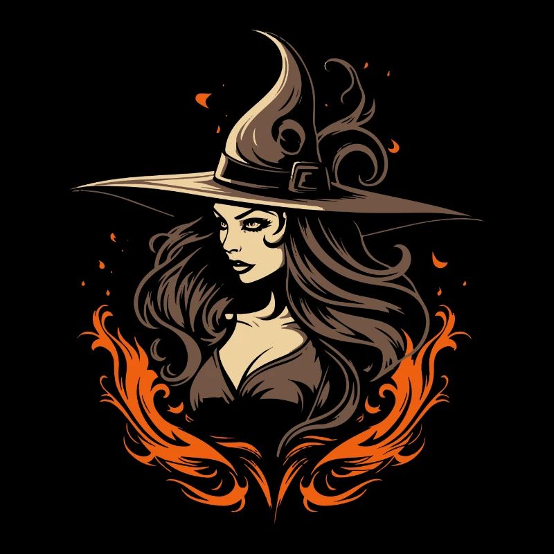 Splendeur magique de la sorcière: Feu de sorcière moderne élégant