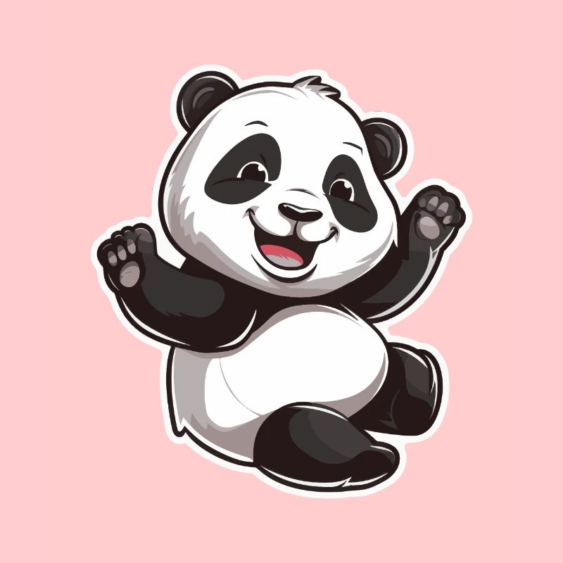 Exubérant Panda Buddy Sticker