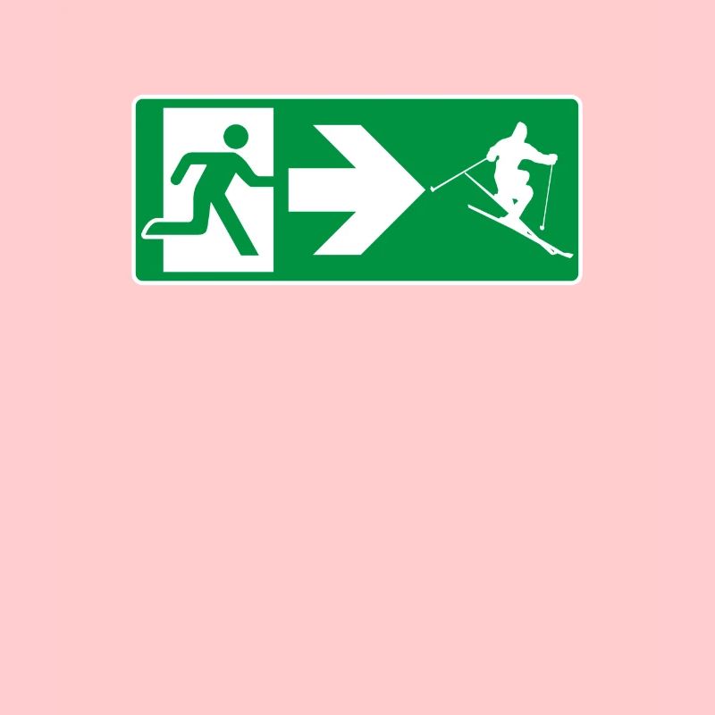 Emergency exit ski skier