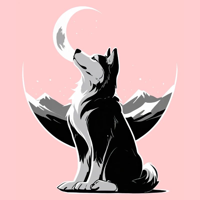 Wolf im Mondschein