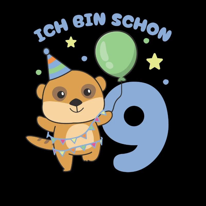 Ich bin schon 9 Erdmännchen Geburtstags Kinder