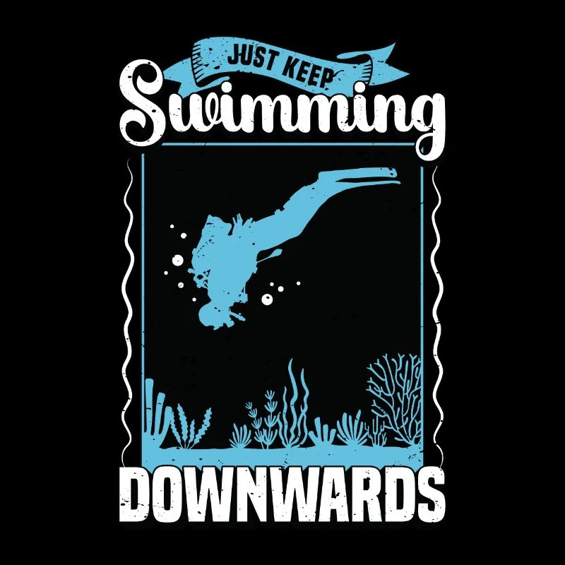 Plongée sous-marine Continuez simplement à nager nageur vers le bas