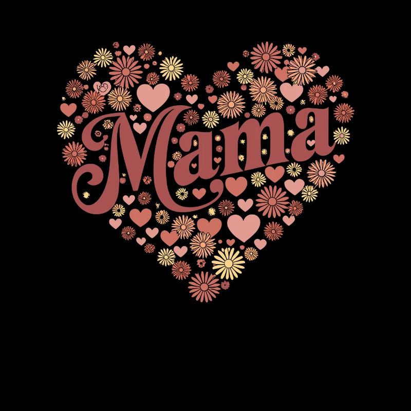 Mama Herz mit Blumen