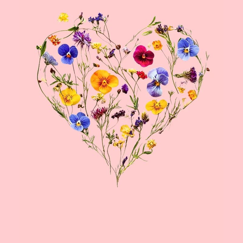 Cœur de fleurs délicates - Printanier
