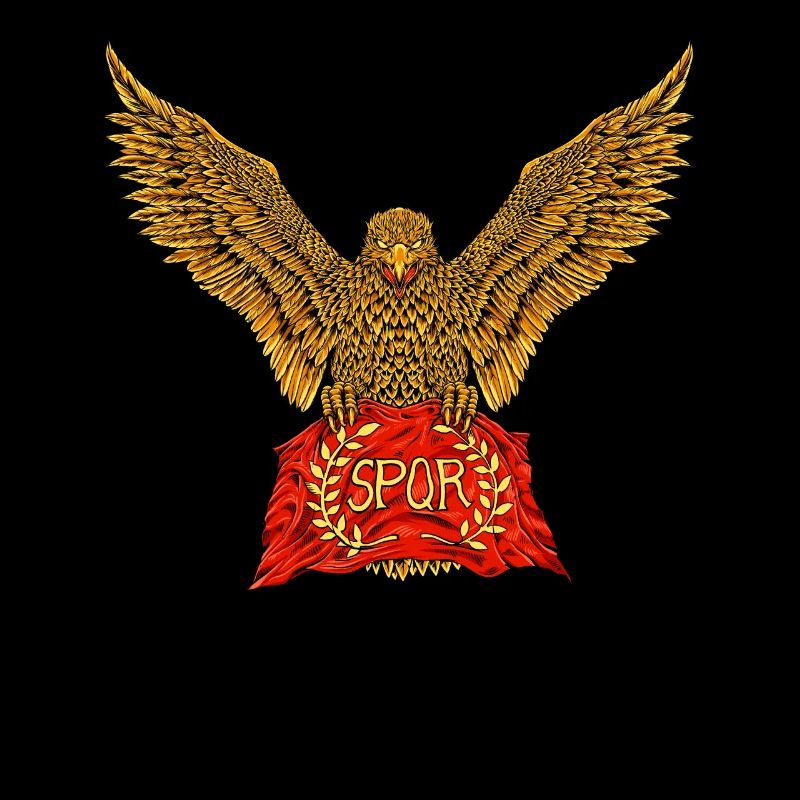 Aigle romain avec drapeau - SPQR